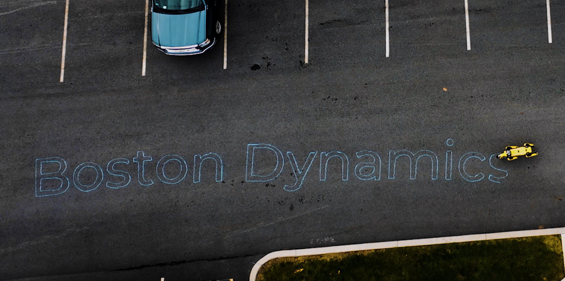 Chalk Drawing of Boston Dynamics Logo